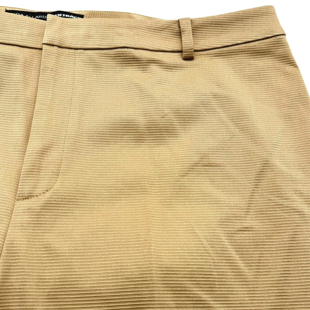 LINDA ALLARD ELLEN TRACY NWT Women's 14 Tan Gold Stripe Straight Trouser Pants